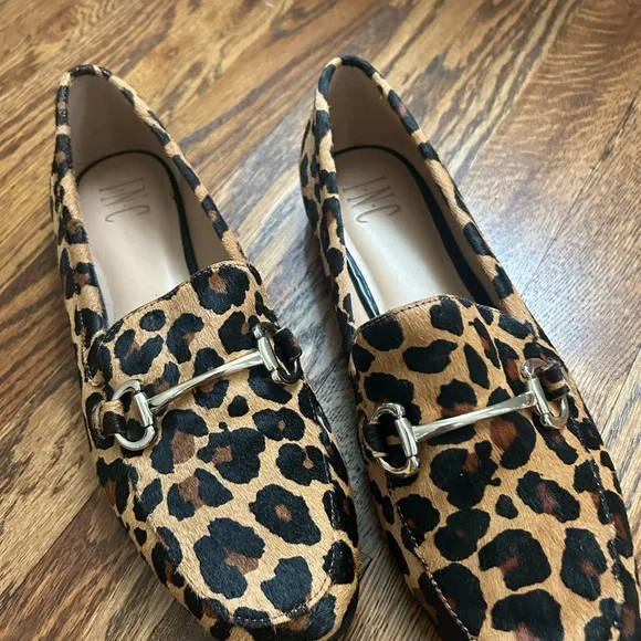 INC International Concepts Leopard-Print Bit Loafers - Tan/Black 9m NEW - Picture 2 of 3